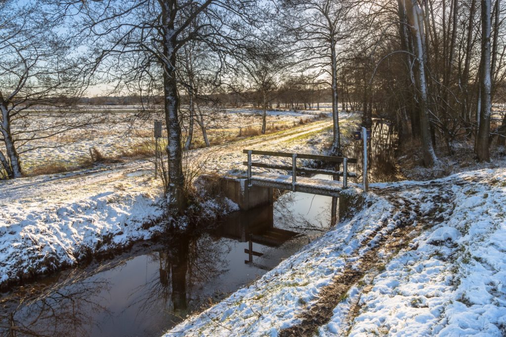 Dutch Winter landscape with light snow