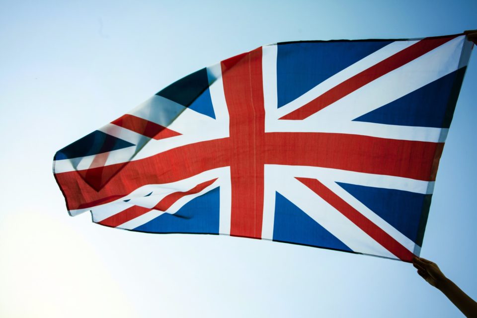UK flag close up