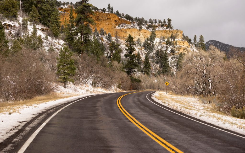 Icy Roadway Utah Territory Highway 89 Winter Travel