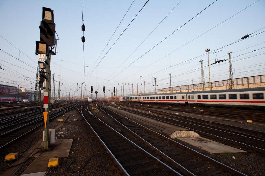 Signal in a German rail yard