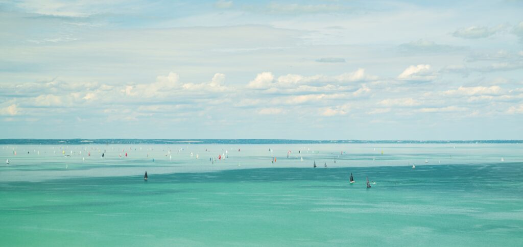 Sail boats on lake