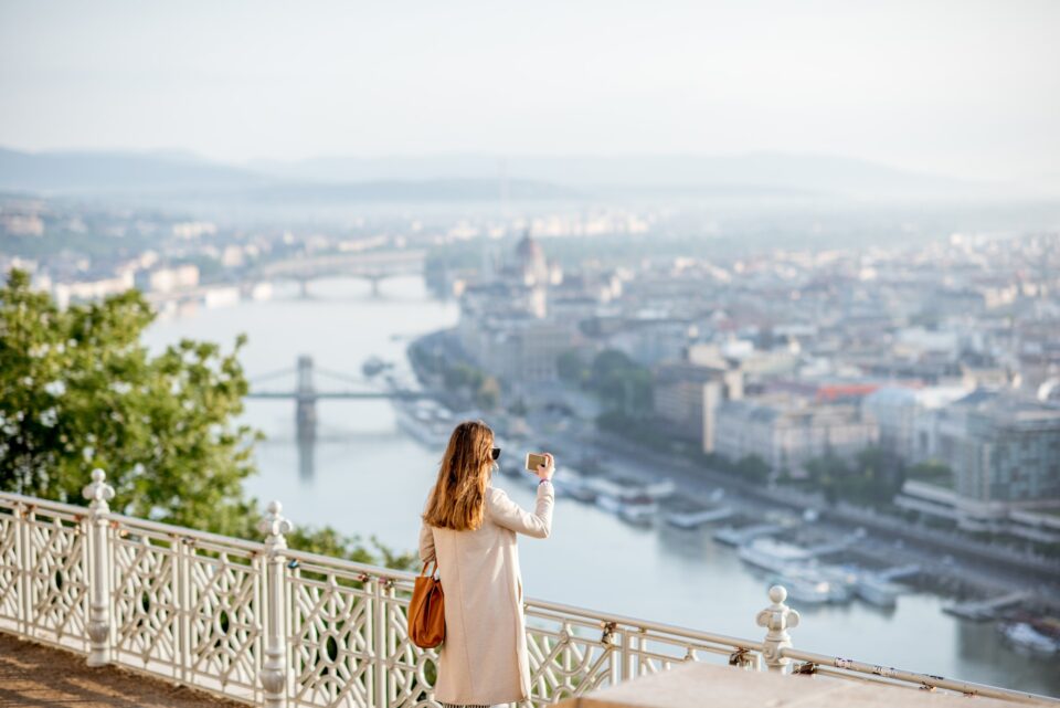 Woman traveling in Budapest