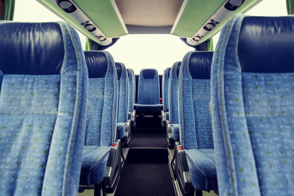 travel bus interior and seats